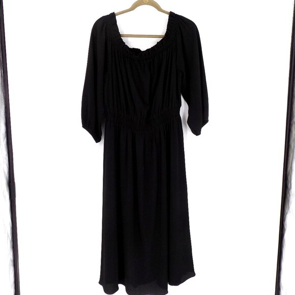 Lane Bryant X Beauticurve Off-the-Shoulder Dress Size 14/16 Black Midi - Picture 1 of 3